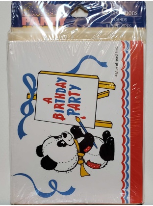 Party Creations Panda Happy Birthday Party Invitations - 8 count