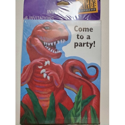 Party Express Dinosaur Themed Invitations - 8 Count