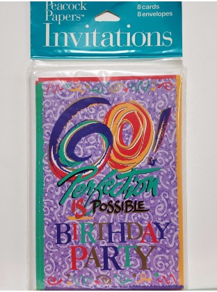 Peacock Papers Perfection Birthday Party Invitations - 8 count