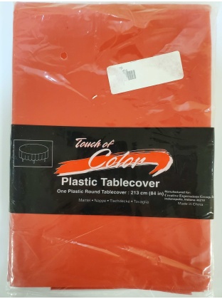 RED Round Plastic Table Cover by Touch Of Color