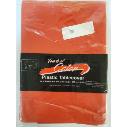 RED Round Plastic Table Cover by Touch Of Color