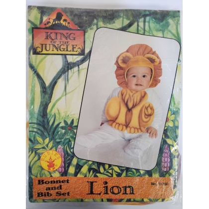 Rubies Bonnet and Bib set - Lion, King of the jungle for babies