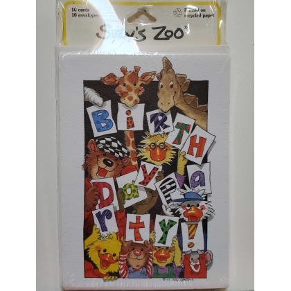 Suzy's Zoo Animals Party Invitations - 10 count