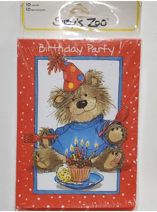 Suzy's Zoo Teddy Bear Party Invitations - 10 count