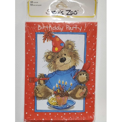 Suzy's Zoo Teddy Bear Party Invitations - 10 count