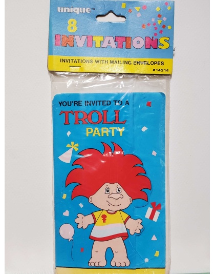 Unique Troll Party Invitations - 8 count