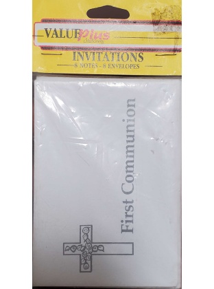 Value Plus Stationary - First Communion Invitations - 8 count