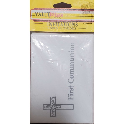 Value Plus Stationary - First Communion Invitations - 8 count