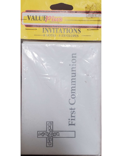 Value Plus Stationary - First Communion Invitations - 8 count