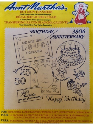 Aunt Martha's Birthday/Anniversary Hot Iron Transfer