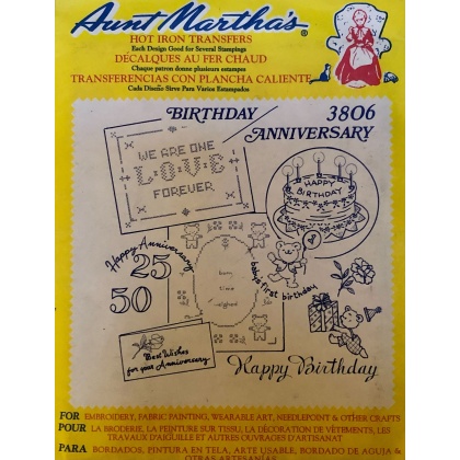 Aunt Martha's Birthday/Anniversary Hot Iron Transfer