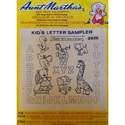 Aunt Martha's Kid's Letter Sampler Hot Iron Transfer