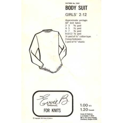 Body suit, 2301 VINTAGE PATTERN 1972