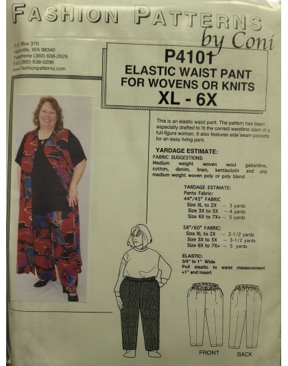 Elastic waist pant for Wovens or Knits XL-6X