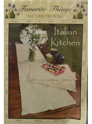 Italian Kitchen Table Runner Placemats and Napkins Pattern by Favorite Things