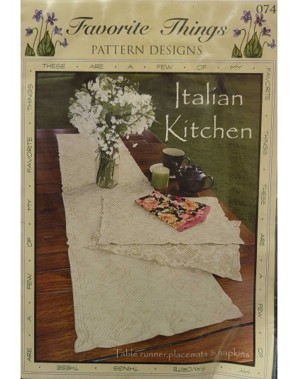 Italian Kitchen Table Runner Placemats and Napkins Pattern by Favorite Things