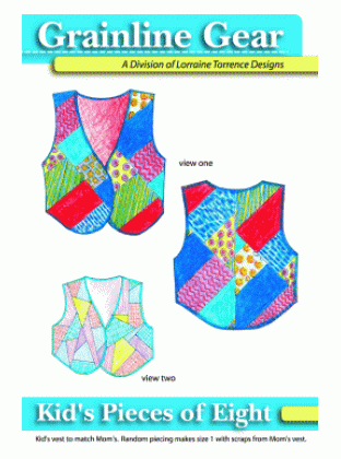 Kids pieces of Eight vest to match moms by Grainline Gear 1507