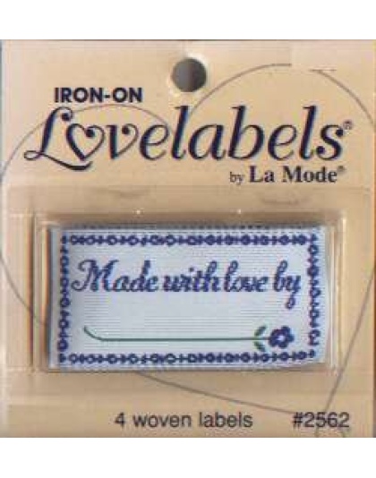 Made with love by...Iron-on lovelabels by La Mode, 4 woven labels