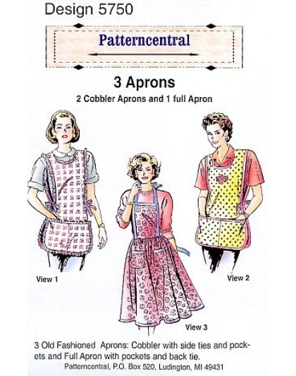 3 Aprons sewing pattern by Patterncentral