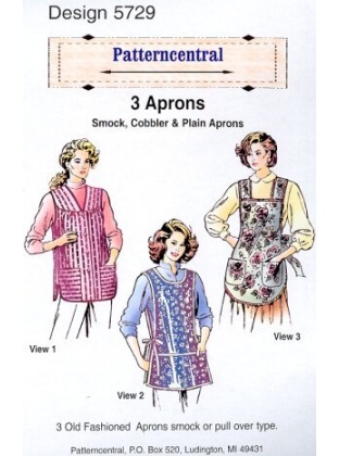 Cover-ups to sew for yourself and as gifts too! Pattern includes smock, cobbler and apron. Great looking nostalgic fabrics! Misses sizes.