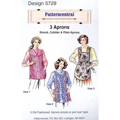 Cover-ups to sew for yourself and as gifts too! Pattern includes smock, cobbler and apron. Great looking nostalgic fabrics! Misses sizes.