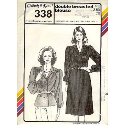 Double Breasted Blouse Sewing Pattern by Stretch and Sew[stsDS0338-1]