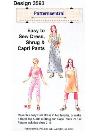 Easy to sew Dress Shrug & Capri Pants Size 7-16