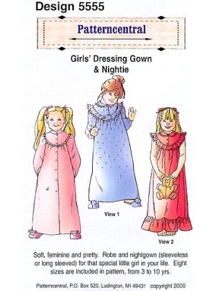 Girls Dressing Gown & Nightie sewing pattern