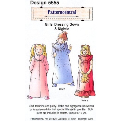 Girls Dressing Gown & Nightie sewing pattern