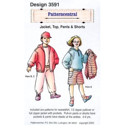 Jacket Top Pants & Shorts sewing pattern Size 4-9yrs