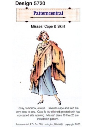 Misses Cape & Skirt sewing pattern by Patterncentral