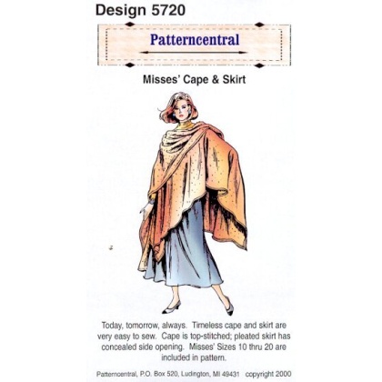 Misses Cape & Skirt sewing pattern by Patterncentral