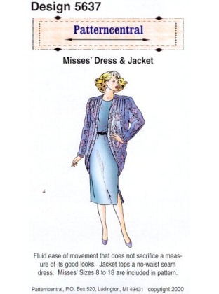 Misses Dress & Jacket sewing pattern Size 8-18