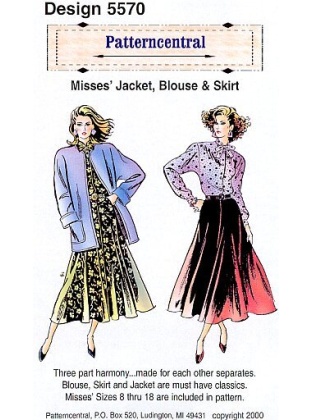 Misses Jacket Blouse & Skirt sewing pattern Size 8-18