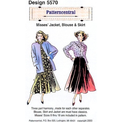 Misses Jacket Blouse & Skirt sewing pattern Size 8-18