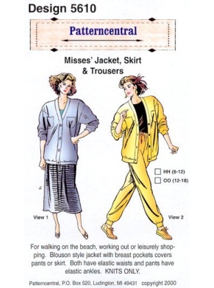 Misses Jacket Skirt & Trousers sewing pattern