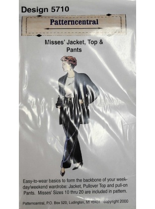 Misses Jacket Top & Pants sewing pattern Size 10-20