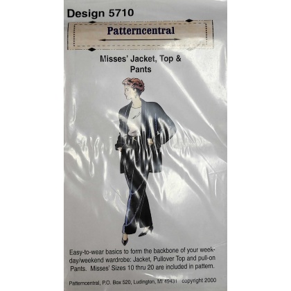 Misses Jacket Top & Pants sewing pattern Size 10-20