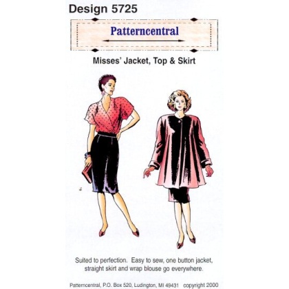 Misses Jacket top & skirt sewing pattern by Patterncentral