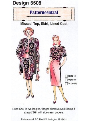 Misses Top Skirt Lined Coat sewing pattern