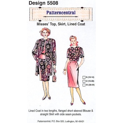 Misses Top Skirt Lined Coat sewing pattern