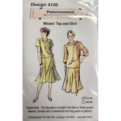 Misses Top and Skirt Sewing Pattern