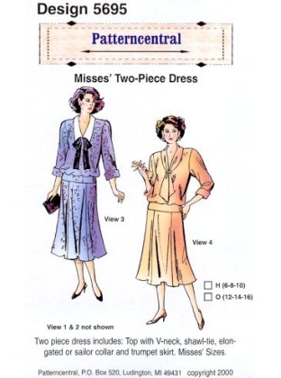 Misses Two-piece Dress sewing pattern