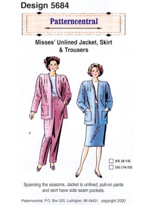 Misses Unlined Jacket Skirt & Trousers