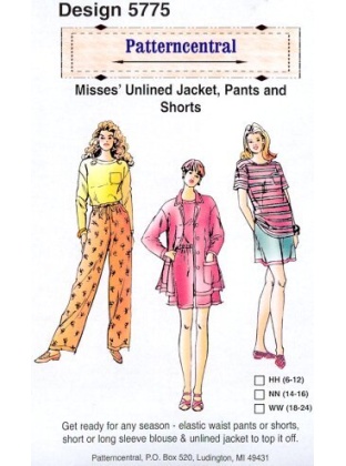 Misses unlined jakcet pants & shorts