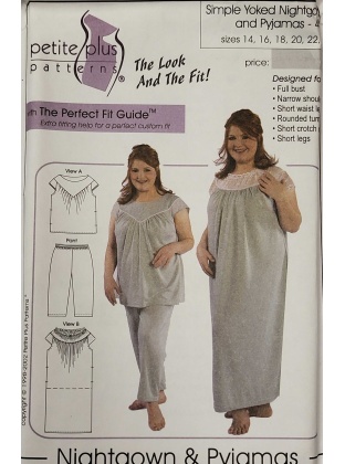 Nightgown & Pajamas sewing pattern by Petite Plus patterns 401