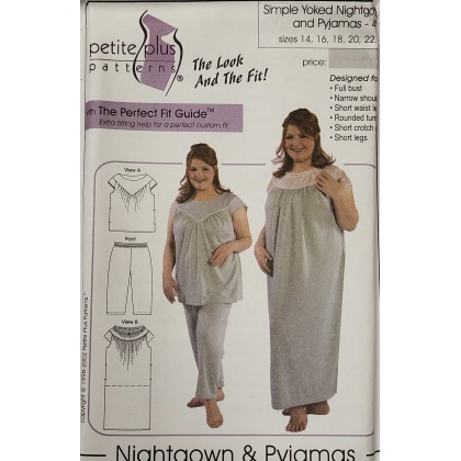 Nightgown & Pajamas sewing pattern by Petite Plus patterns 401