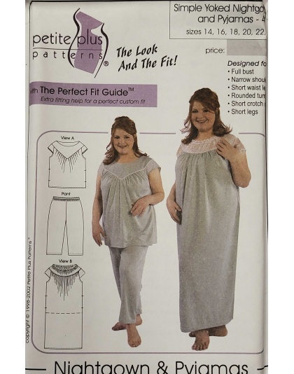 Nightgown & Pajamas sewing pattern by Petite Plus patterns 401