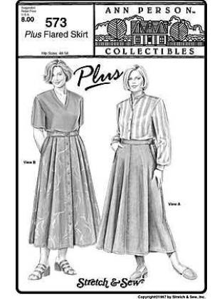 Plus Flared skirt sewing pattern by Stretch & Sew 573