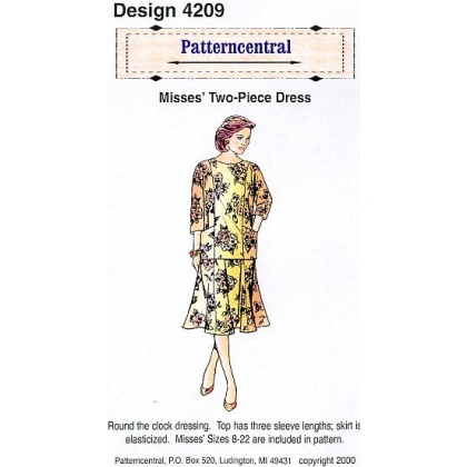 Round the clock dressing. Top has three sleeve lengths, skirt is elasticized.